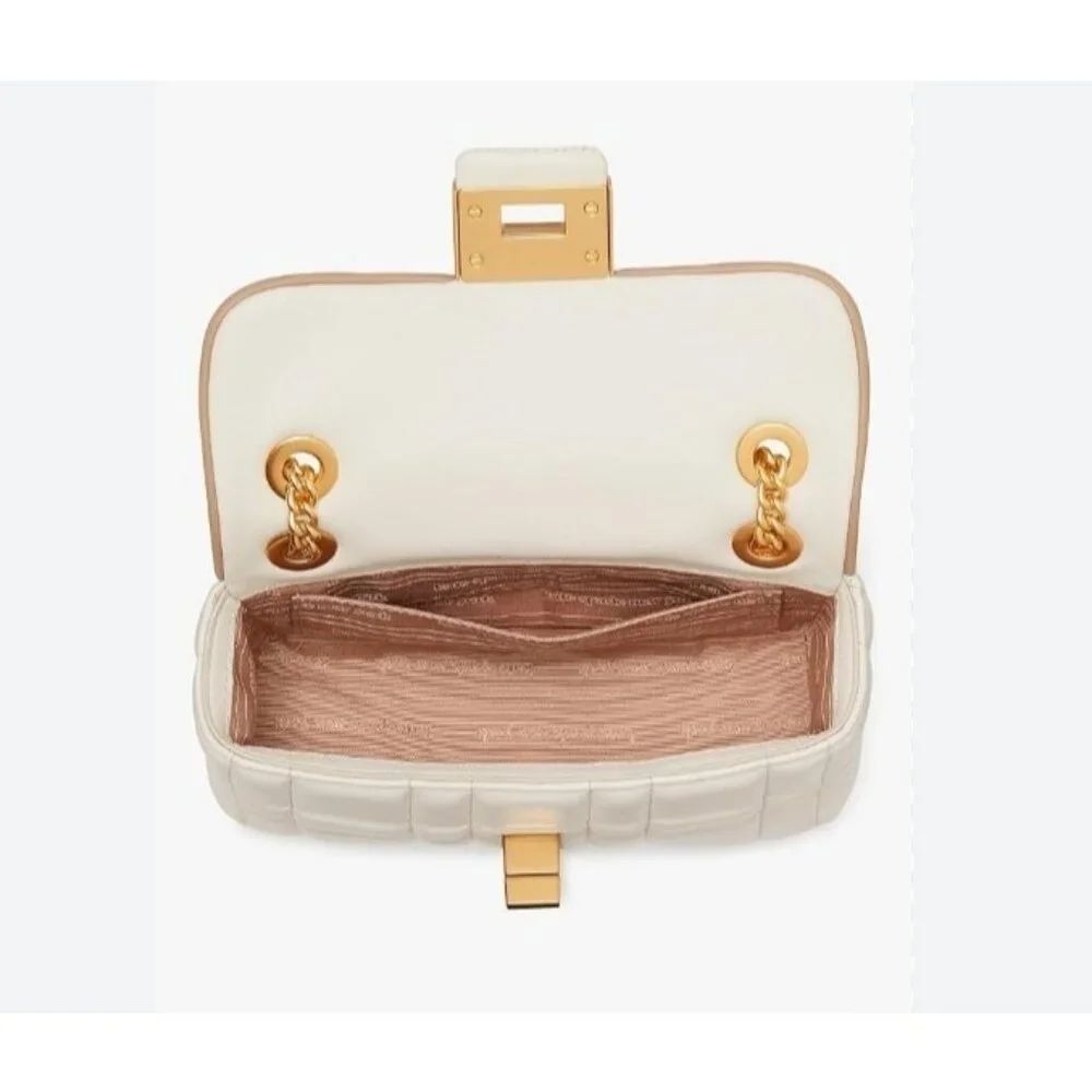 KATE SPADE NY Evelyn quilted leather mini shoulder crossbody + Dust bag IVORY